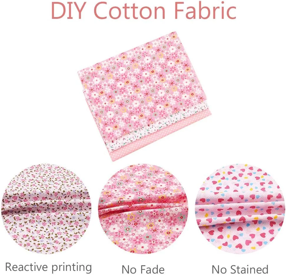 بسته پارچه ای نخی 7 تکه ای برای کاردستی، تکه دوزی، خیاطی، الگوهای مختلف پارچه ای برای ساخت آلبوم عکس و هنرهای دستی (صورتی)، ابعاد 50x50 سانتی متر بسته پارچه ای نخی 7 تکه ای برای کاردستی، تکه دوزی، خیاطی، الگوهای مختلف پارچه ای برای ساخت آلبوم عکس و هنرهای دستی (صورتی)، ابعاد 50x50 سانتی متر