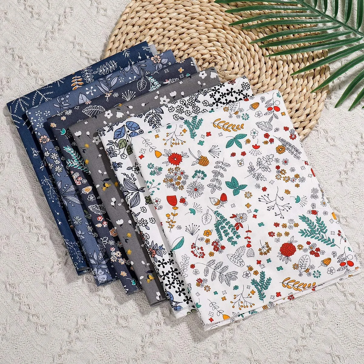 HOPHO 6pcs Floral Cotton Quilting Fabric Patchwork DIY Flower Pattern Fabric Quilt Squares for DIY Craft Sewing Quilting Scrapbooking HOPHO 6pcs Floral Cotton Quilting Fabric Patchwork DIY Flower Pattern Fabric Quilt Squares for DIY Craft Sewing Quilting Scrapbooking