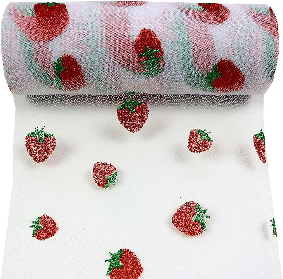 رول های تور اکلیلی توت فرنگی درخشان Yuanchuan، عرض 15 سانتی متر، طول 9 متر. مناسب برای ساخت دامن توتو، بسته بندی هدیه عروسی، خیاطی، ساخت پاپیون، تزئینات عروس و جشن تولد (سفید)