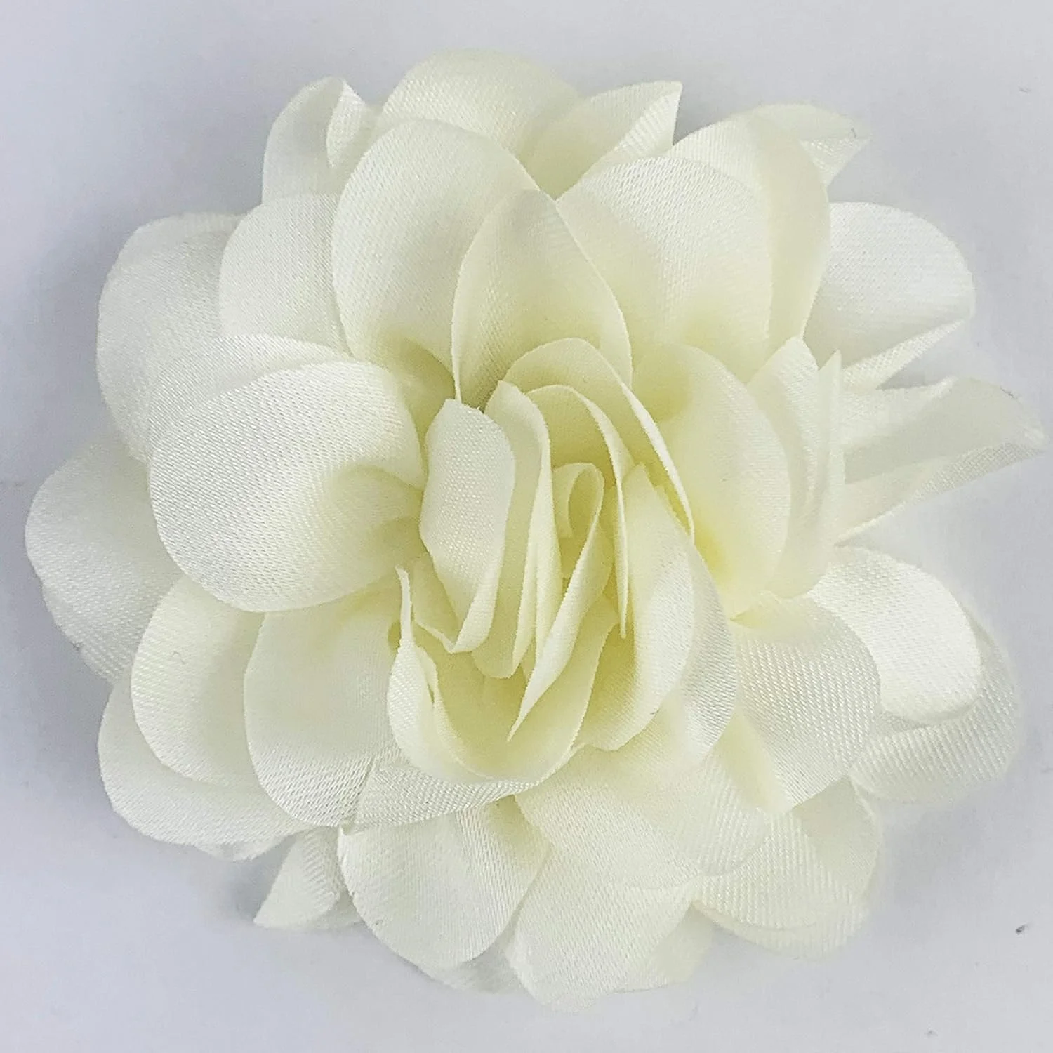 گل پارچه ای شیفون کرم عاجی چین دار Worlds برای تزئینات دست ساز DIY، گیره مو، اسکرپ بوک و تزئینات بیشتر 10 عددی (2-3/8 اینچ)