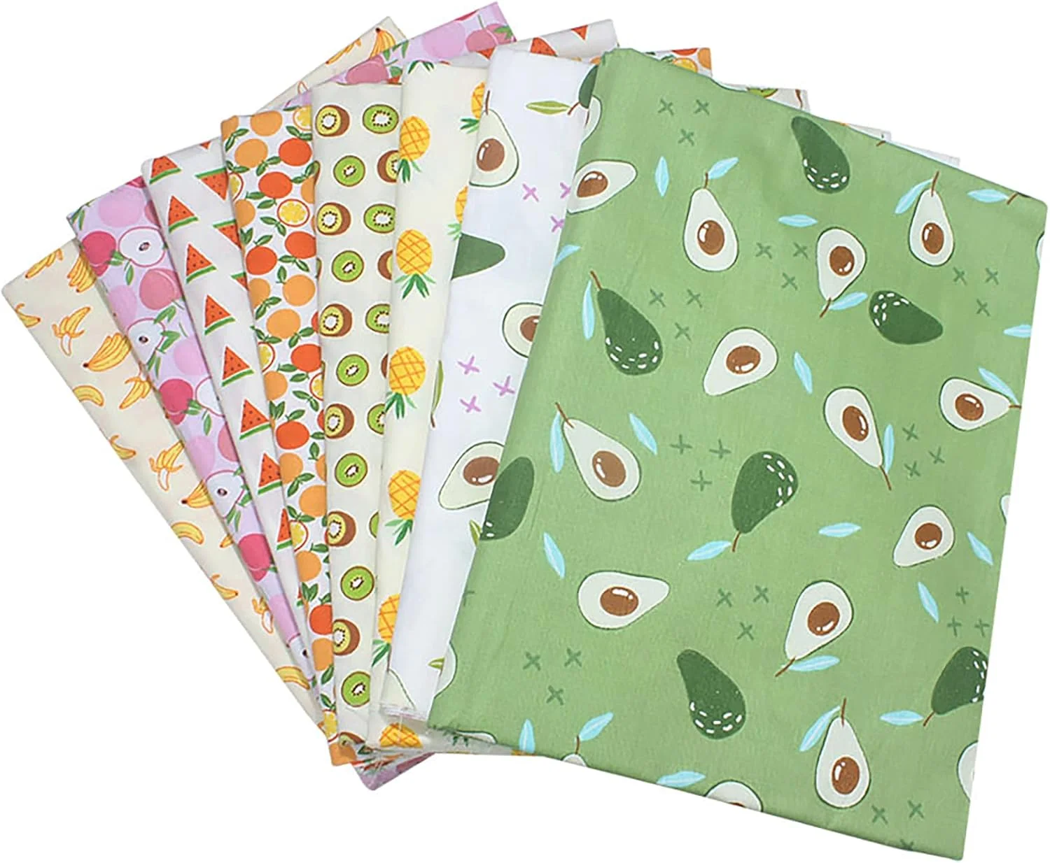 ست ۸ تکه پارچه چاپی مناسب کاردستی، خیاطی، الگوهای چاپی ۵۰ * ۴۰ سانتی متر پارچه نخی برای کیف، عروسک، کیف پول و سایر صنایع دستی