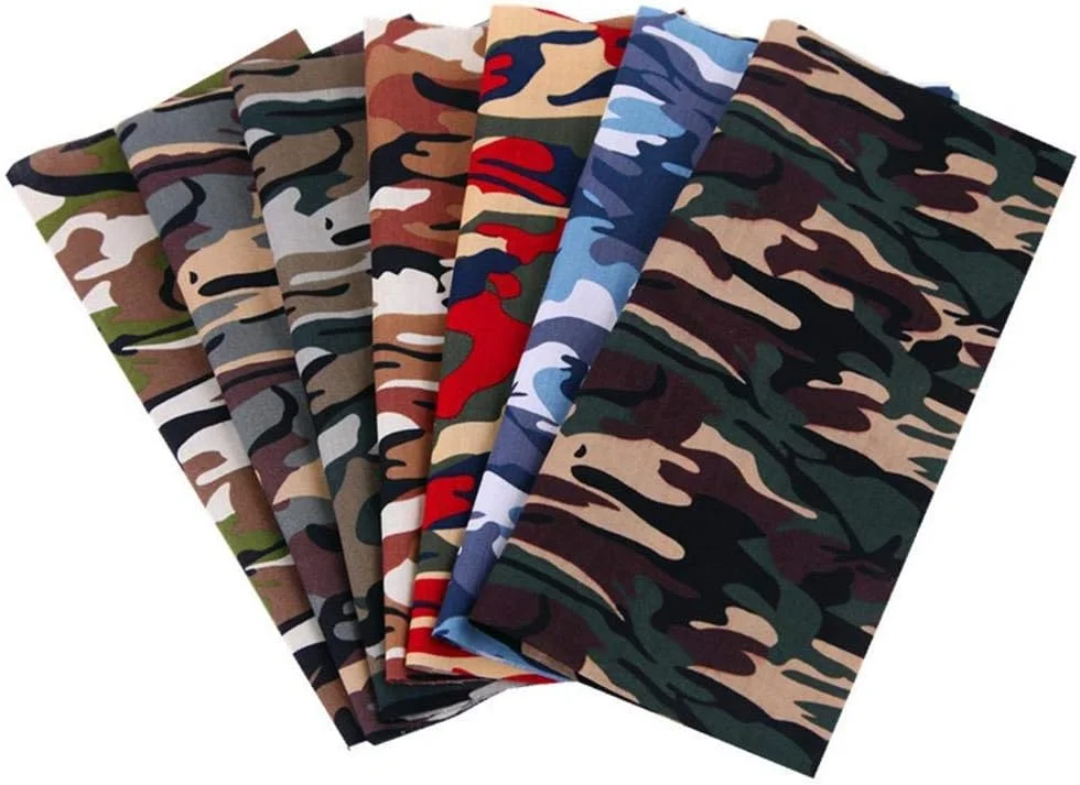 پارچه نخی طرح استتار 7 تکه، پارچه های مربعی دست ساز برای تکه دوزی، خیاطی DIY، تکه دوزی، صنایع دستی