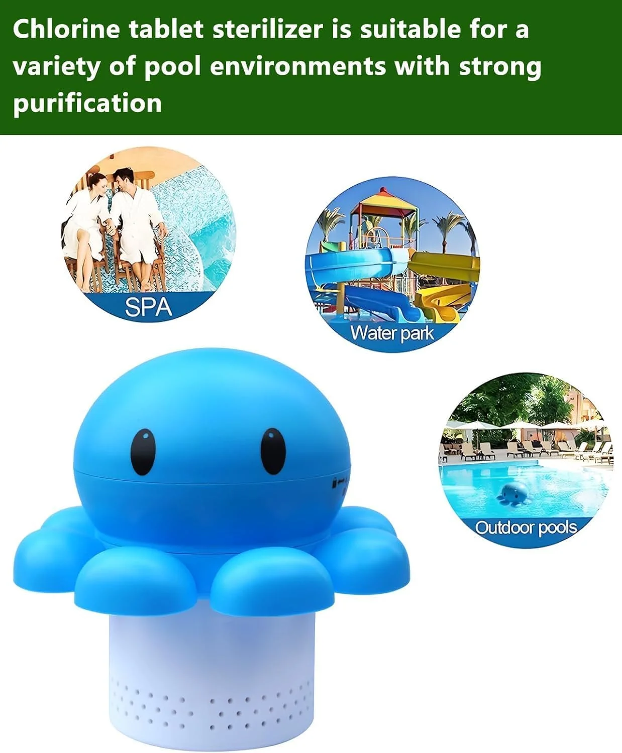 کلرزن شناور استخر KASTWAVE، برای قرص های 3 اینچی، 2 عدد کلرزن جریان قابل تنظیم 3 اینچی برای استخرها، وان های آب گرم و اسپا، پلاستیک ABS بادوام تاشو (آبی، زیبا)