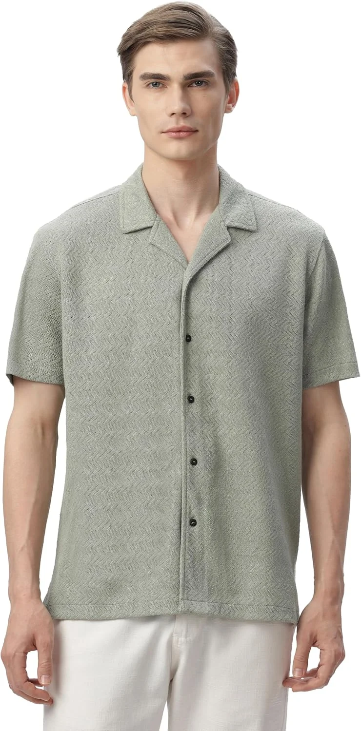 تی شرت بافتنی مردانه فیت معمولی FYLTR (FYLSS24MKS-301_زیتونی پاپ L)