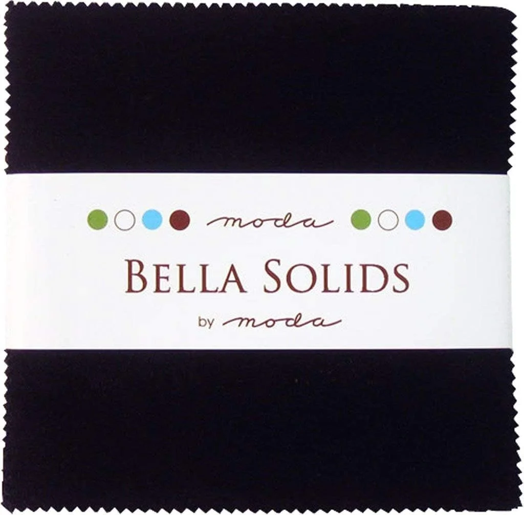 بسته پارچه ای چارم Bella Solids مشکی Moda Fabrics; 42 مربع لحاف دوزی 5 اینچی بسته پارچه ای چارم Bella Solids مشکی Moda Fabrics; 42 مربع لحاف دوزی 5 اینچی