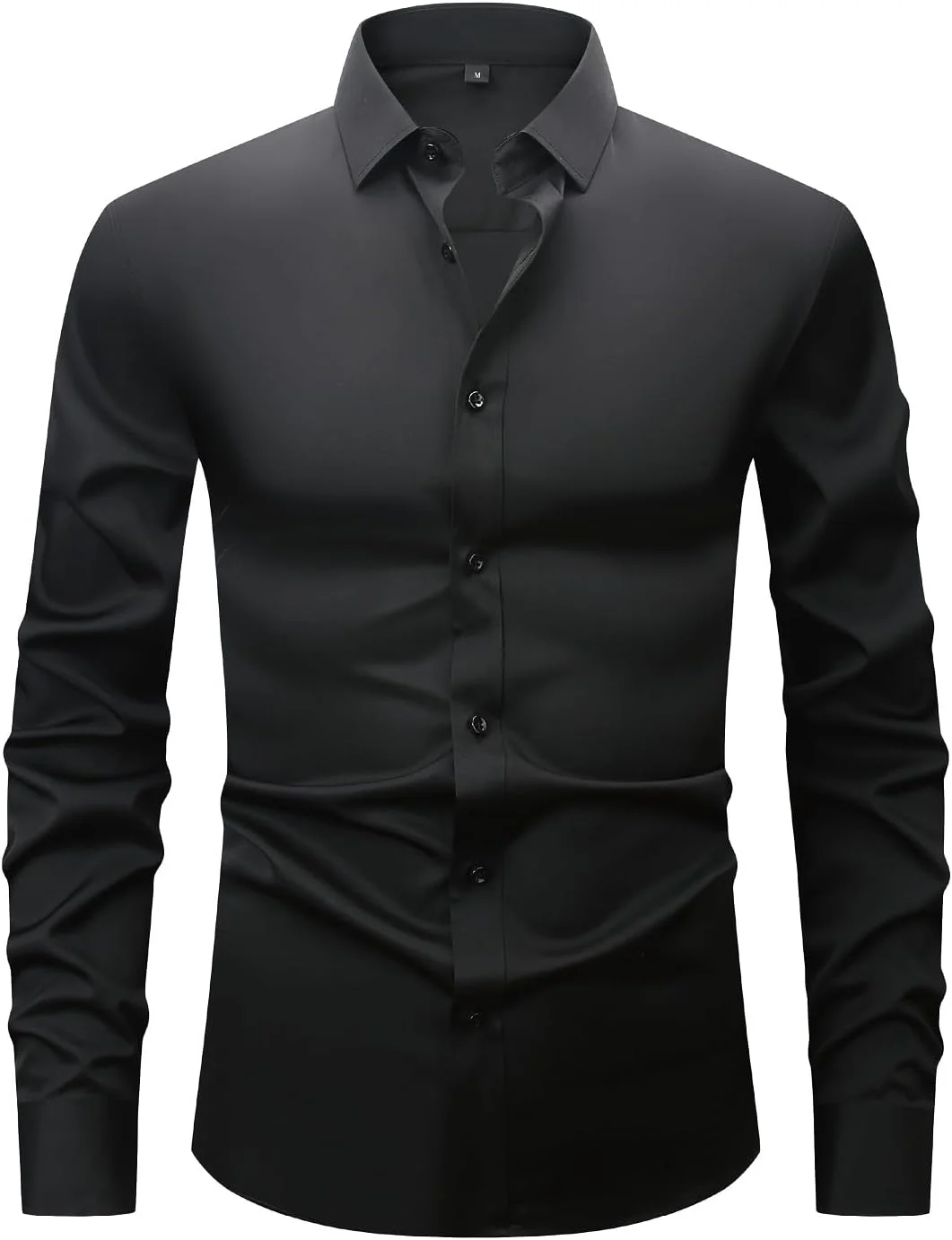 پیراهن مردانه کشی و بدون چروک Fumxincg | آستین بلند، رسمی، غیر رسمی تجاری، دکمه دار و اسلیم فیت