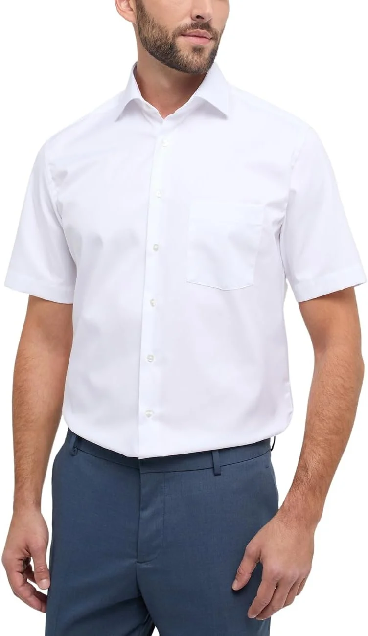 پیراهن آستین کوتاه Eterna مدل Modern FIT Twill Uni