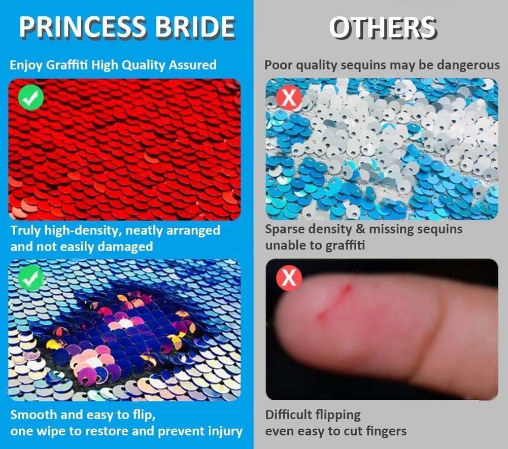 پارچه پولکی دیواری حسی با تراکم بالا PRINCESS BRIDE 5mm برای کودکان، پارچه پولکی دو رو، پارچه پری دریایی، پارچه گرافیتی حسی برای کودکان نوپا (1 یارد، بنفش به آبی) A22 پارچه پولکی دیواری حسی با تراکم بالا PRINCESS BRIDE 5mm برای کودکان، پارچه پولکی دو رو، پارچه پری دریایی، پارچه گرافیتی حسی برای کودکان نوپا (1 یارد، بنفش به آبی) A22