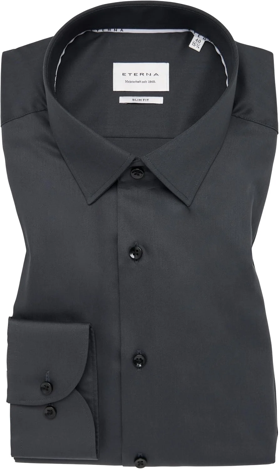 پیراهن مردانه اسلیم فیت اورجینال ETERNA، ذغالی-38، 44