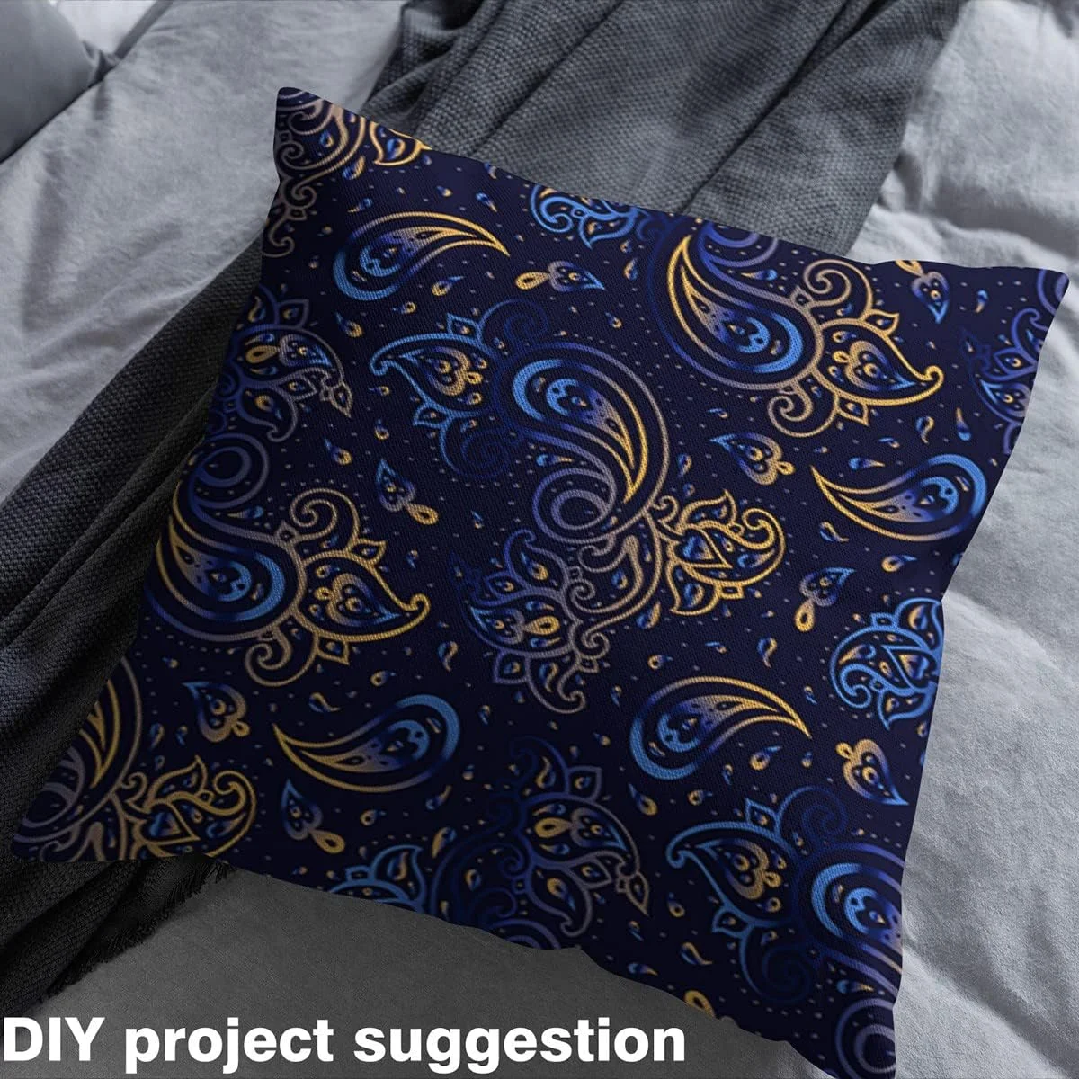Paisley Floral Fabric by The Yard Ombre Blue Golden Exotic Flower Craft Hobby Fabric for Kids Teens Boho Mandala Flowers DIY Sewing Fabric for Sofa Chair Kids Room Decor,1 Yard Paisley Floral Fabric by The Yard Ombre Blue Golden Exotic Flower Craft Hobby Fabric for Kids Teens Boho Mandala Flowers DIY Sewing Fabric for Sofa Chair Kids Room Decor,1 Yard