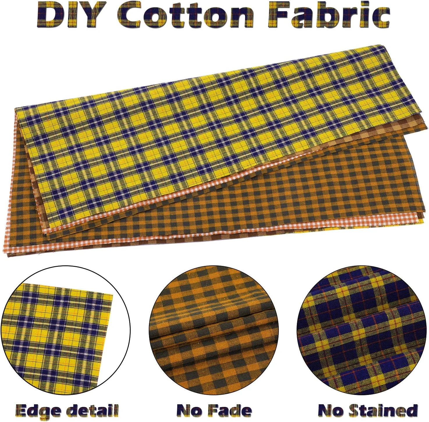Tatuo 10 Pieces Fabric 18 x 22 Inch Precut Homespun Fabric Squares Autumn Thanksgiving Fabric Square Bundle Plaid Fabric for Scrapbooking Cloth Sewing Handmade Bag DIY Craft, 10 Styles