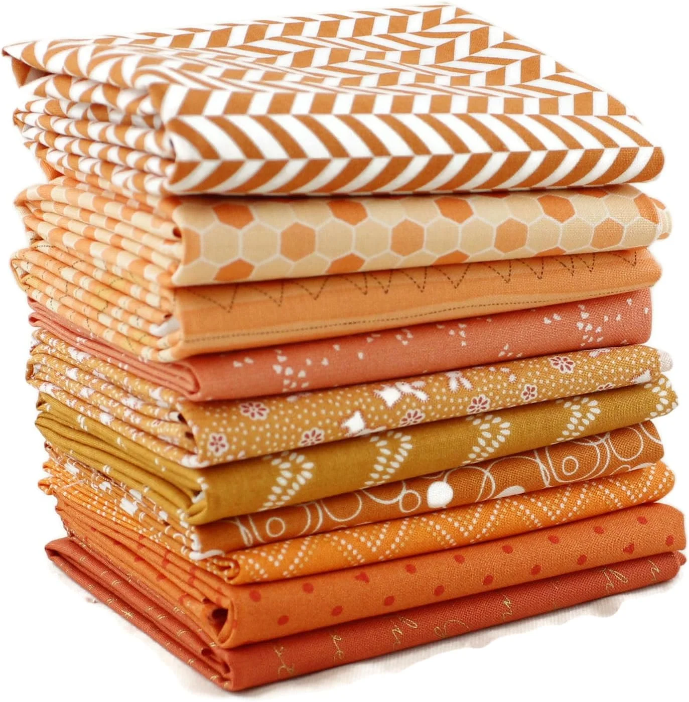 بسته پارچه ای نارنجی Southern Fabric (10 تکه) - طراحان مختلف 45.72cm x 53.34cm)18 x 21 اینچ) برش های پارچه ای، پارچه لحاف دوزی DIY