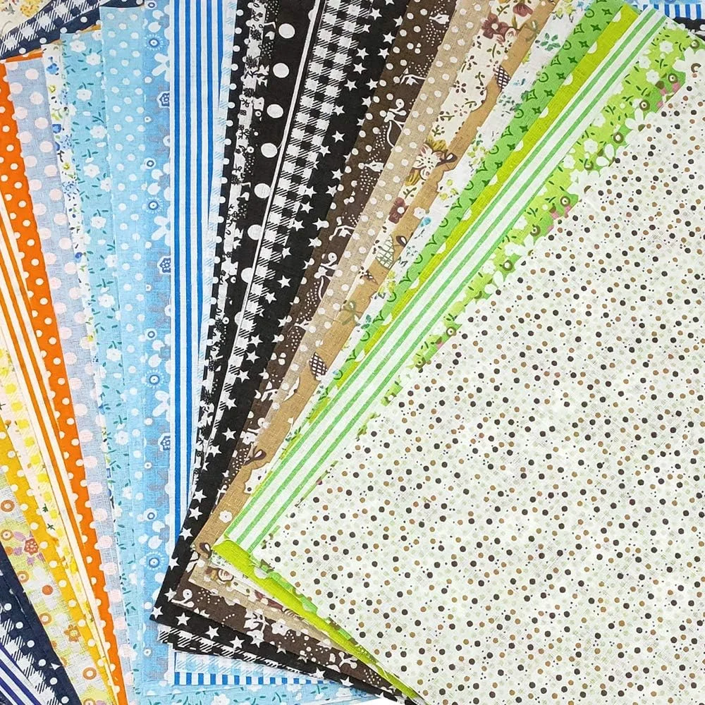 Gooswexmzl 50 Pcs 10" x 10" Craft Fabric Bundle Squares Patchwork Fabric Sets Cotton Material Quilting Fabric for DIY