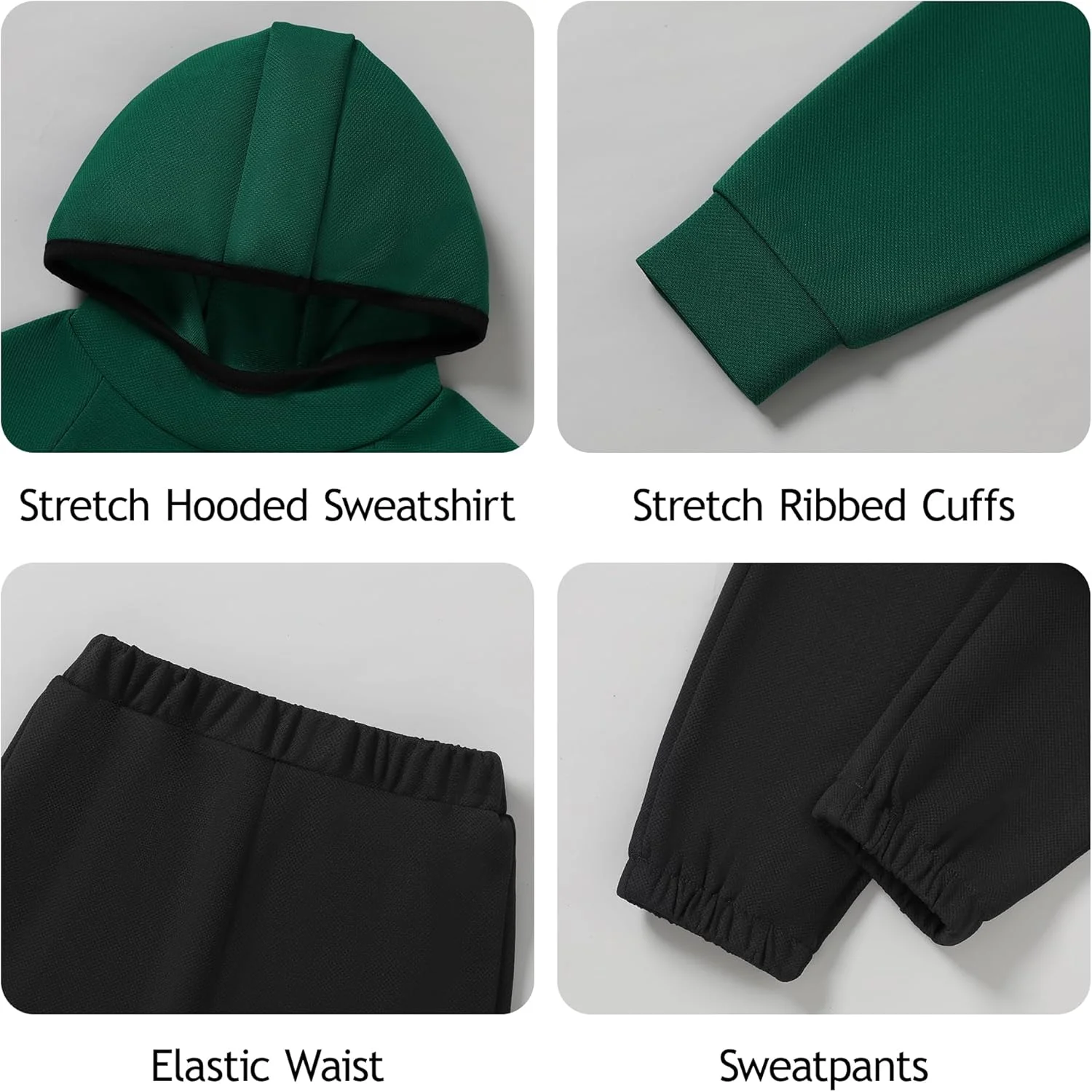 SANMIO لباس پسرانه بچه گانه، ست لباس پاییزی و زمستانی پسرانه شامل هودی آستین بلند و شلوار گرمکن، 2 تکه، سایز 1 تا 5 سال