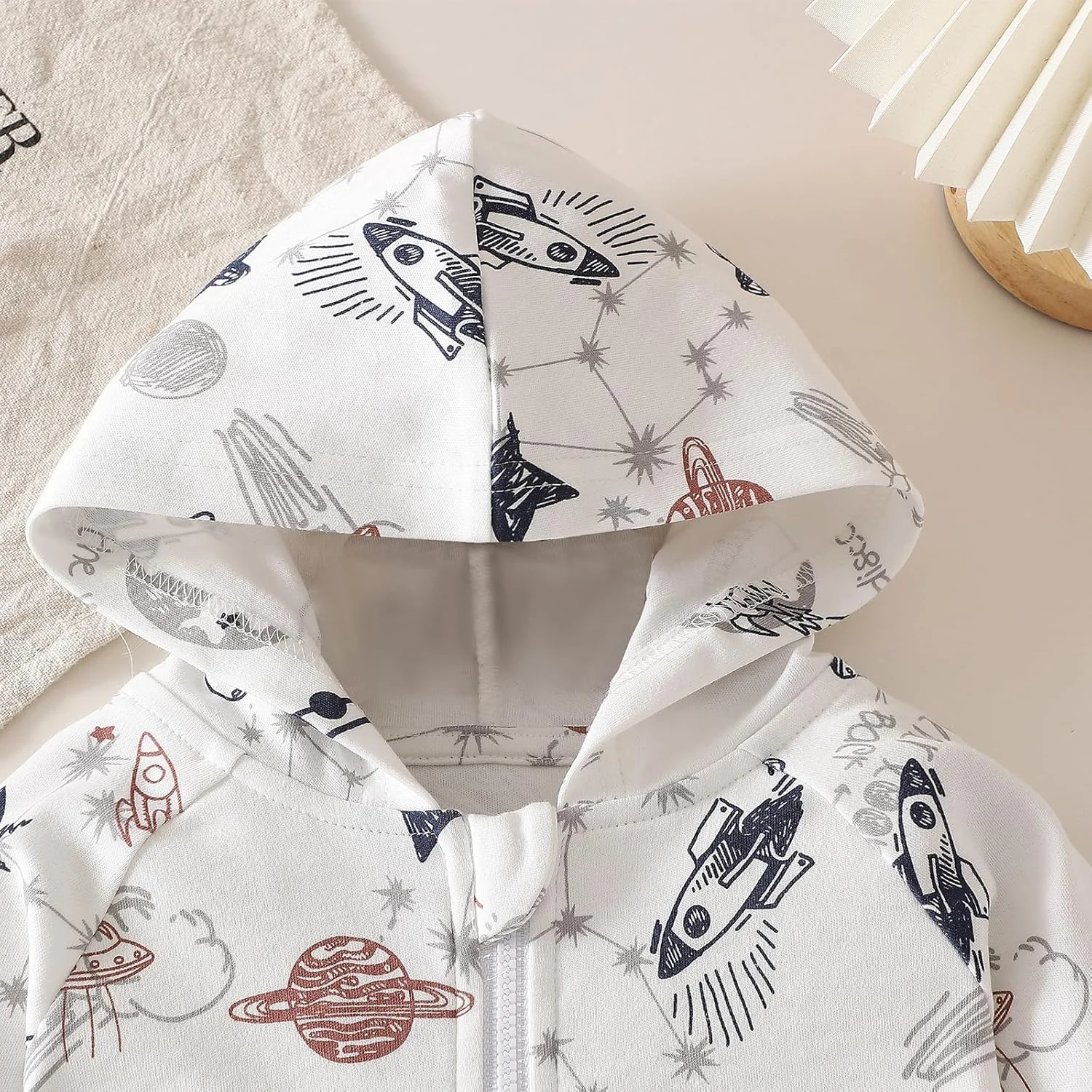 هودی و سویشرت نوزادی یک رنگ RomperinBox، ژاکت سبک وزن با زیپ کامل 0-24 ماه هودی و سویشرت نوزادی یک رنگ RomperinBox، ژاکت سبک وزن با زیپ کامل 0-24 ماه