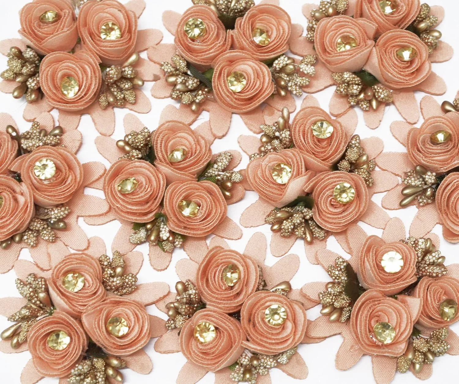 گل پارچه ای هلویی Asian Hobby Crafts، بسته 10 عددی، سایز 6 سانتی متر