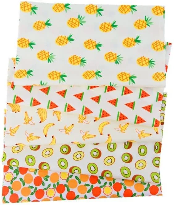 پارچه نخی 5 تکه، 20cm x 25cm، تکه دوزی، از پیش برش خورده، چند رنگ و طرح های مختلف برای خیاطی، لحاف دوزی، کاردستی، پارچه کاردستی مهمانی خانگی، خیاطی DIY