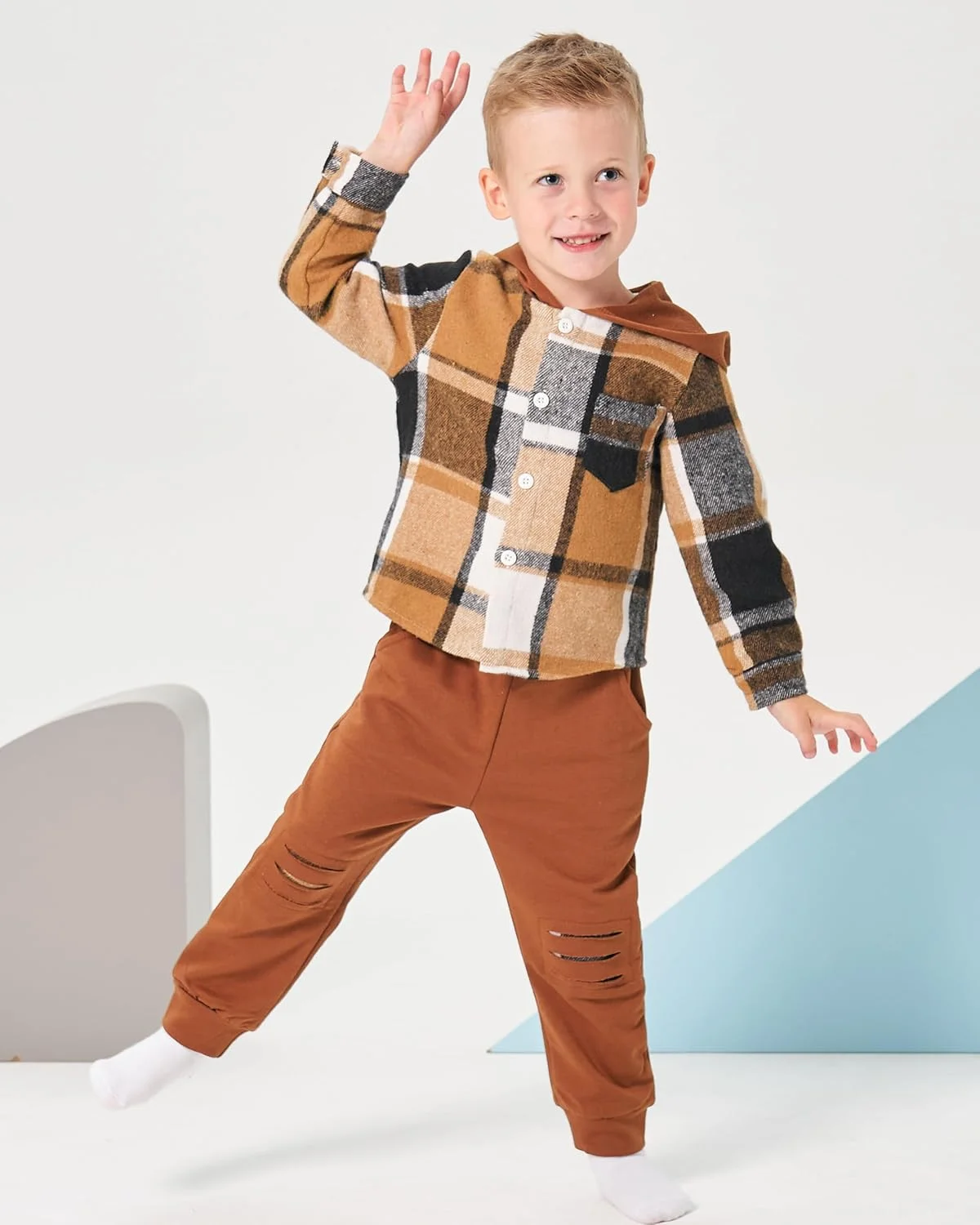 ست لباس پسرانه بچه گانه Renotemy، شلوار و بلوز کلاسیک، ست لباس مد روز