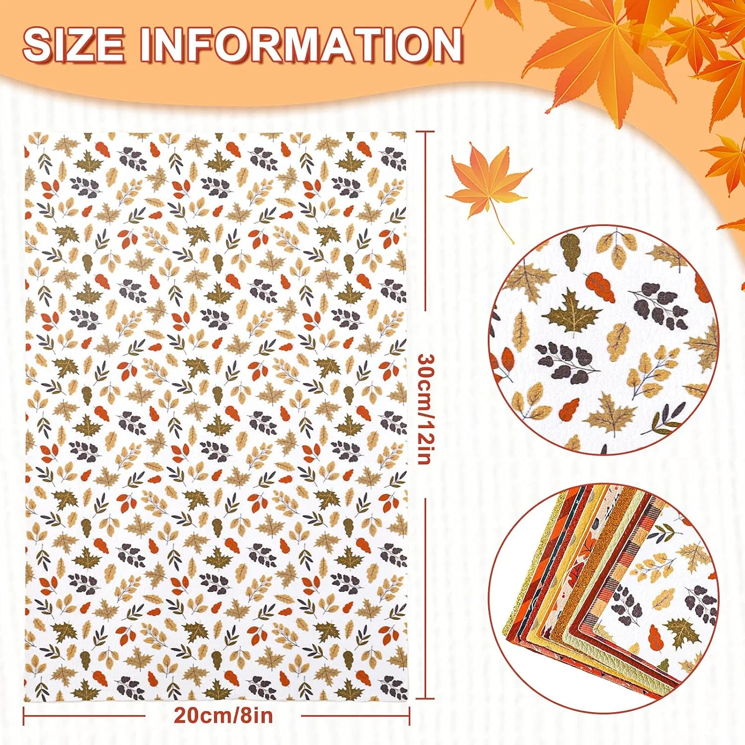 ورق های چرمی مصنوعی پاییزی Whaline، 20 × 30 سانتی متر، طرح های چهارخانه، راه راه، برگ های افرا، پارچه چرم مصنوعی، اکلیلی نارنجی قرمز طلایی، چرم مصنوعی برای پاییز، جشن شکرگزاری، کاردستی DIY، گوشواره، پاپیون مو، 12 عدد