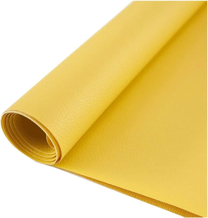 XCYYBB پارچه چرم مصنوعی چرم مصنوعی وینیل پارچه چرمی لباس، پارچه چرم مصنوعی ضد آب چرم مصنوعی اثاثه یا لوازم داخلی صنایع دستی DIY خیاطی مبل کیف دستی صندلی ماشین - زرد 1.38x4 متر