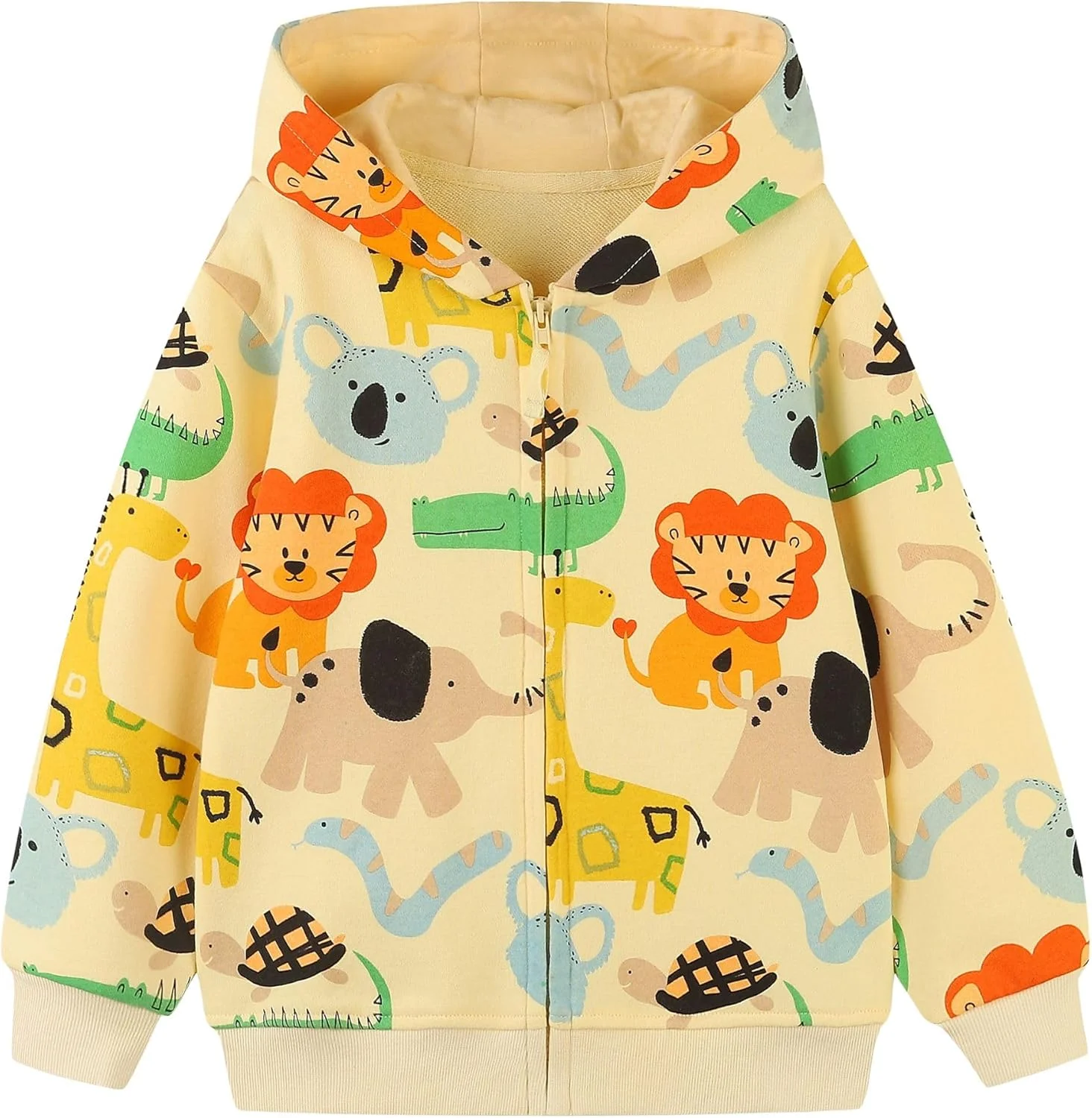 هودی زیپ دار پسرانه NUBEEHOHO مناسب پاییز، ژاکت پسرانه کلاه دار 2 تا 7 سال