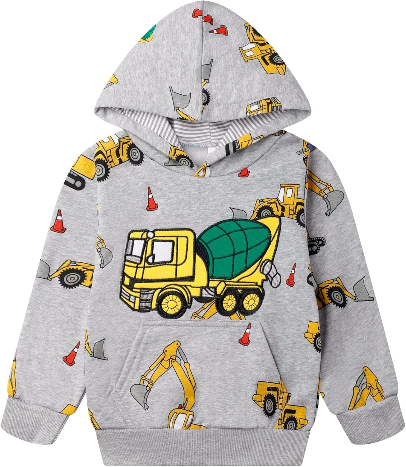 هودی پسرانه NUBEEHOHO - پلیور آستین بلند طرح دایناسور و ماشین آتش نشانی لباس زمستانی بچه گانه سایز 2T-7T