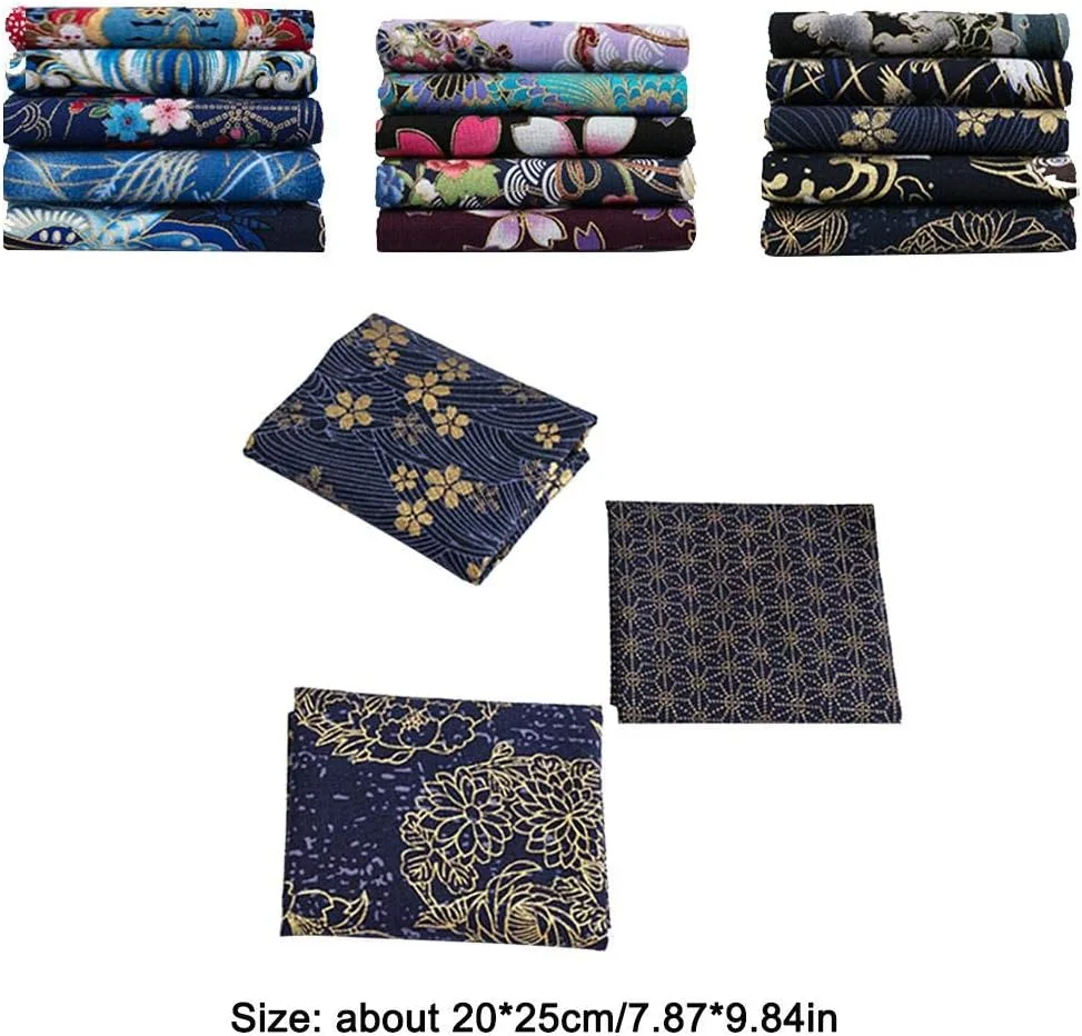 پارچه نخی طرح دار به سبک ژاپنی 20×25 سانتی متر - 5 تکه پارچه نخی طرح دار - تکه دوزی پارچه گلدار DIY - بسته های پارچه ای مناسب برای لحاف دوزی، خیاطی، تکه دوزی و صنایع دستی