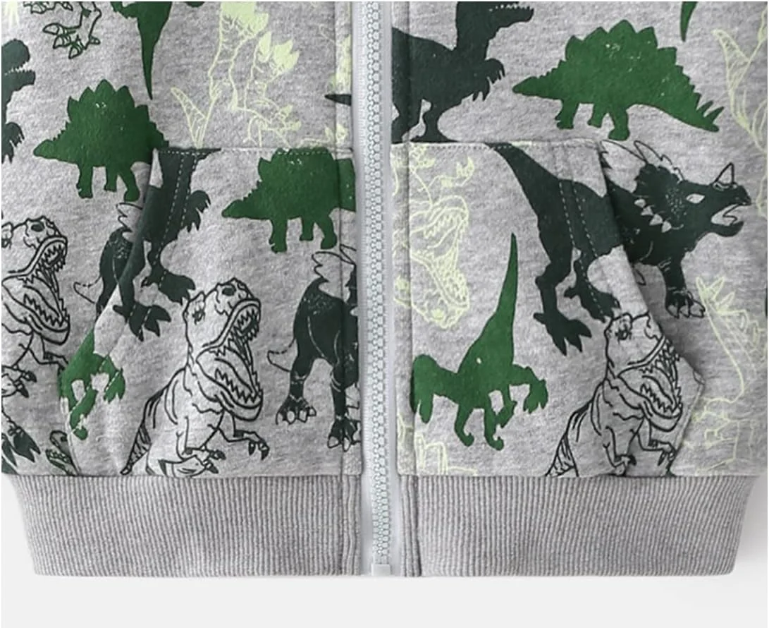 هودی زیپدار دایناسوری پسرانه NautySaurs، ژاکت سبک مناسب کودکان نوپا هودی زیپدار دایناسوری پسرانه NautySaurs، ژاکت سبک مناسب کودکان نوپا