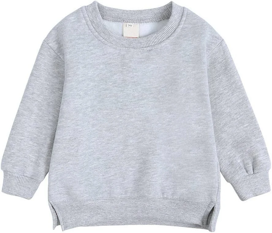 سویشرت پولیور یقه گرد پسرانه و دخترانه بچه گانه LNICAER، کت رنگ ثابت پشمی گرم مناسب پاییز و زمستان
