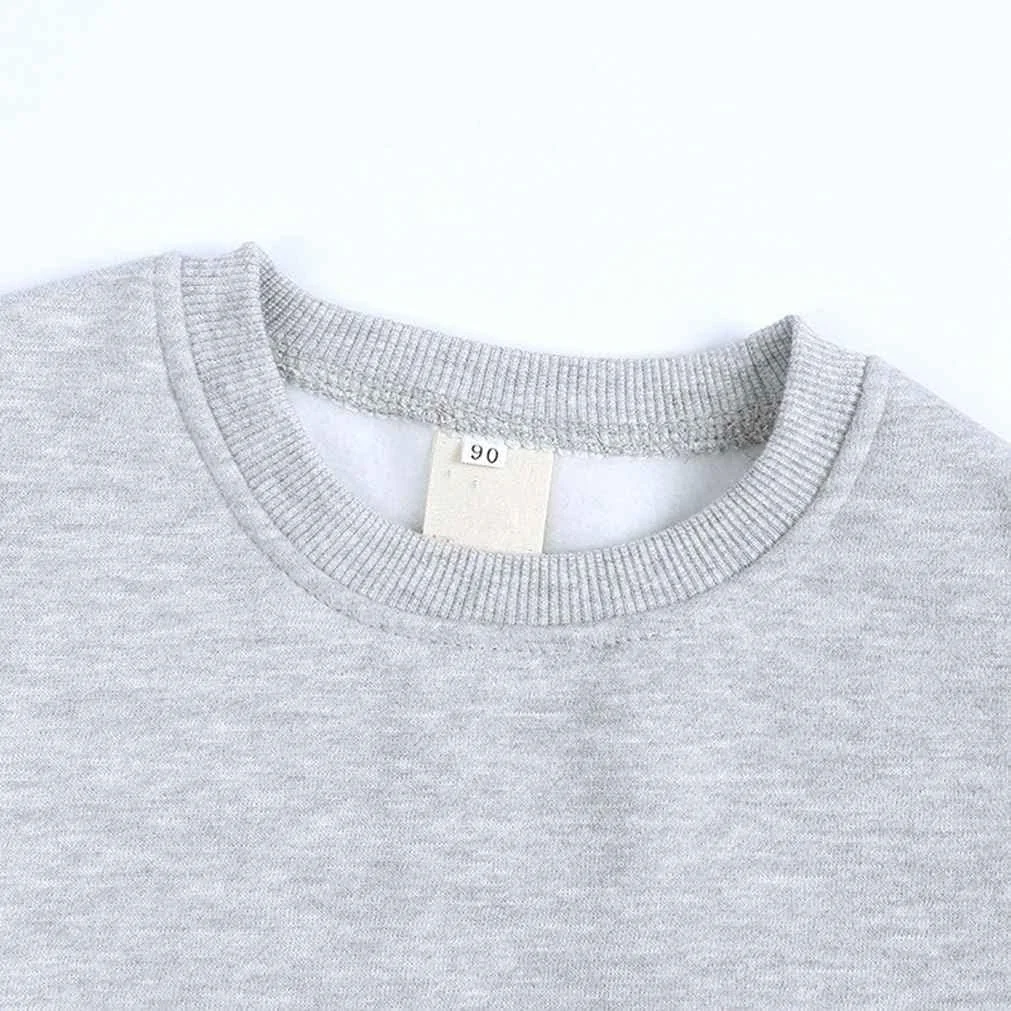 سویشرت پولیور یقه گرد پسرانه و دخترانه بچه گانه LNICAER، کت رنگ ثابت پشمی گرم مناسب پاییز و زمستان