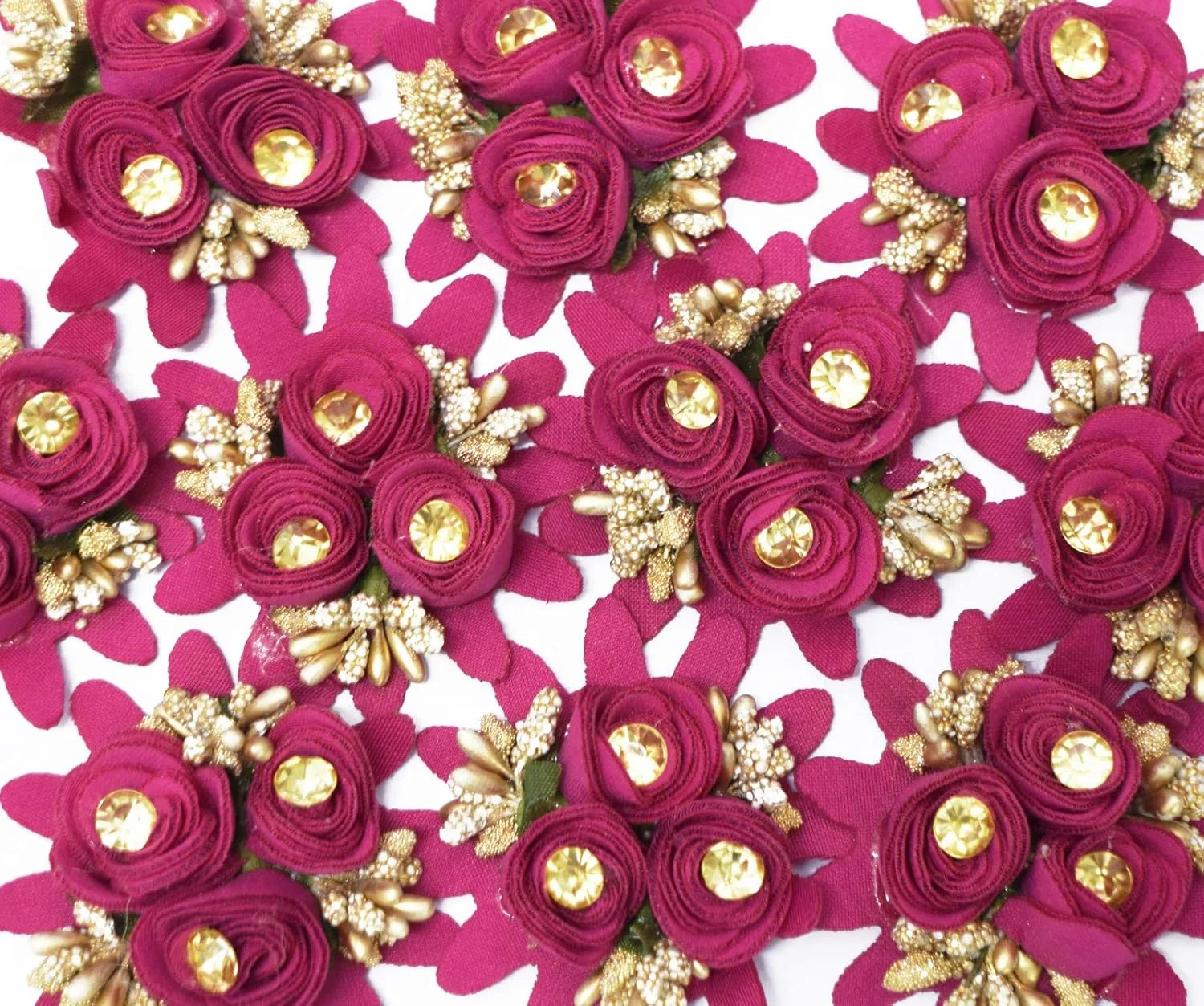 مجموعه گل پارچه ای Asian Hobby Crafts، 10 عددی (صورتی تیره)