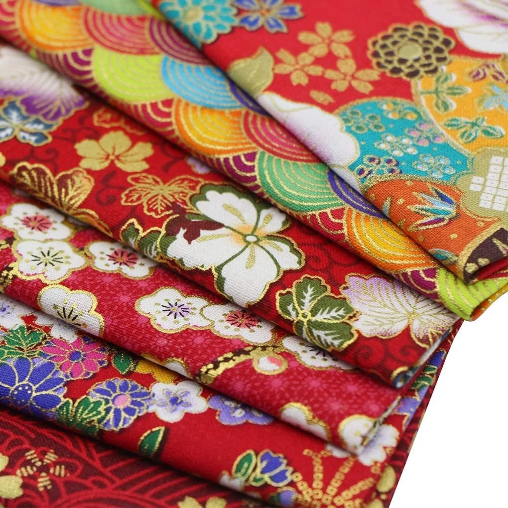 بسته 6 عددی پارچه نخی Jukway، طرح های برنزی سبک شرقی 40x40 سانتی متر، پارچه های تکه دوزی طرح دار گلدار برای خیاطی، لحاف دوزی، تزئینات DIY، ساخت کاردستی و اسکرپ بوک (قرمز)