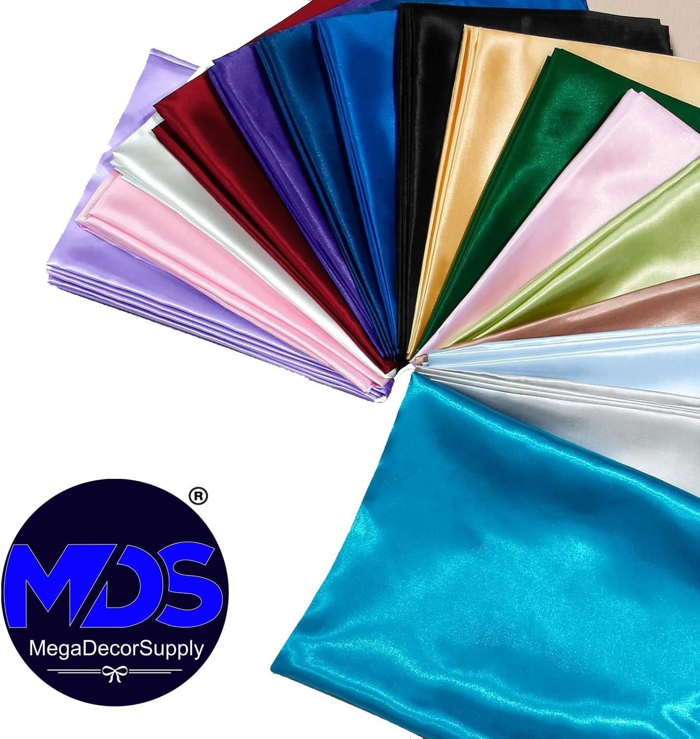 پارچه ساتن هالووین MDS - بسته 5 یاردی، عرض 112 سانتی متر، ساتن ابریشمی شارموز برای دکور خانه جن زده، پرده های مهمانی کدو تنبل، لباس، صنایع دستی DIY، رویدادهای مضمون دار و طرح های لباس شبح وار - نقره ای روشن
