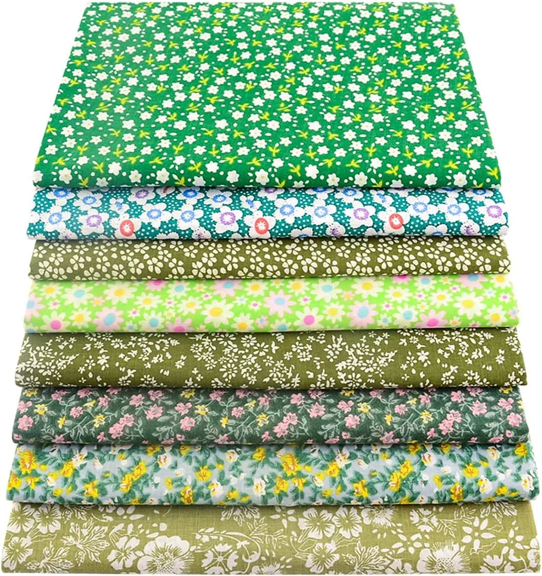 پارچه نخی ترمینال 100% پنبه برای خیاطی (8 تکه) 50x50 سانتی متر، پارچه خیاطی برای مبتدیان، پارچه نخی طرح گل، پارچه های مربعی، تکه دوزی پارچه های DIY، پارچه لحافی از قبل برش داده شده (سبز) پارچه نخی ترمینال 100% پنبه برای خیاطی (8 تکه) 50x50 سانتی متر، پارچه خیاطی برای مبتدیان، پارچه نخی طرح گل، پارچه های مربعی، تکه دوزی پارچه های DIY، پارچه لحافی از قبل برش داده شده (سبز)