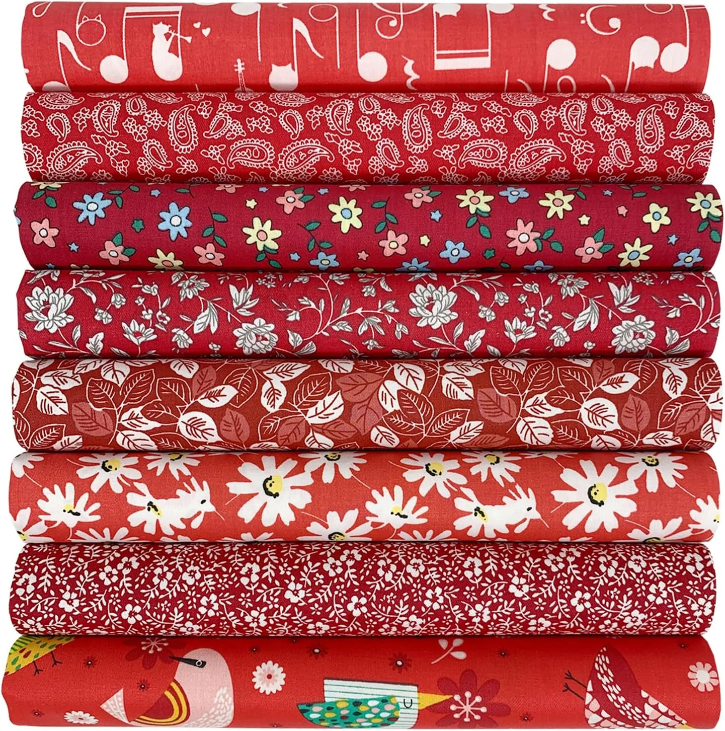 مجموعه 8 عددی پارچه نخی aufodara، پارچه های تکه دوزی، خیاطی، لحاف دوزی، پارچه های DIY، پارچه های دستی برای خیاطی، 50 × 50 سانتی متر، مناسب برای ساخت لباس (قرمز) مجموعه 8 عددی پارچه نخی aufodara، پارچه های تکه دوزی، خیاطی، لحاف دوزی، پارچه های DIY، پارچه های دستی برای خیاطی، 50 × 50 سانتی متر، مناسب برای ساخت لباس (قرمز)