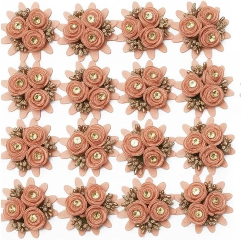 گل پارچه ای هلویی Asian Hobby Crafts، بسته 10 عددی، سایز 6 سانتی متر