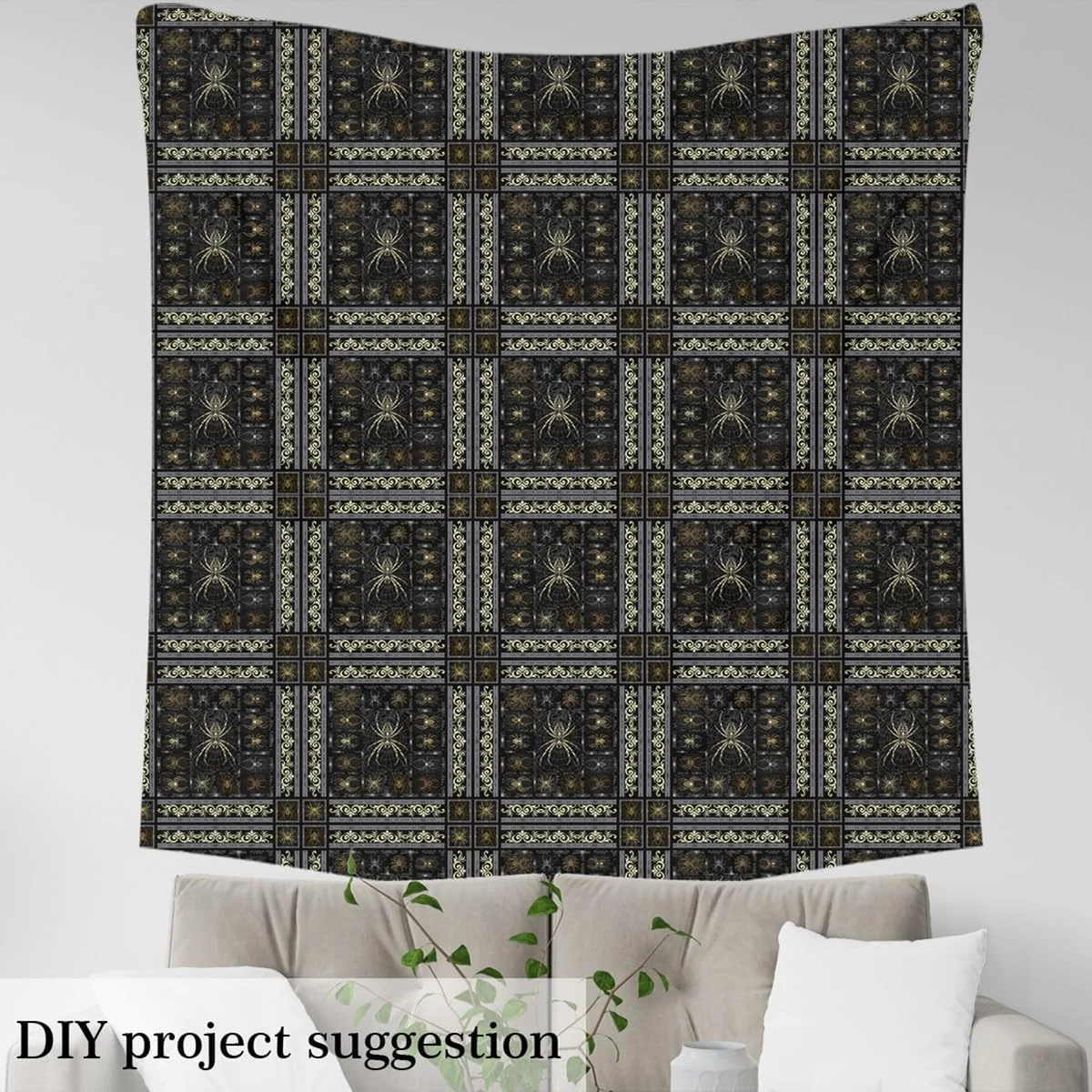 پارچه تار عنکبوتی گوتیک حیوانات DIY خیاطی کاردستی پارچه سرگرمی متری تم هالووین تزئینی برای روکش و لوازم منزل، 1 یارد، 36 اینچ طول x 59 اینچ عرض