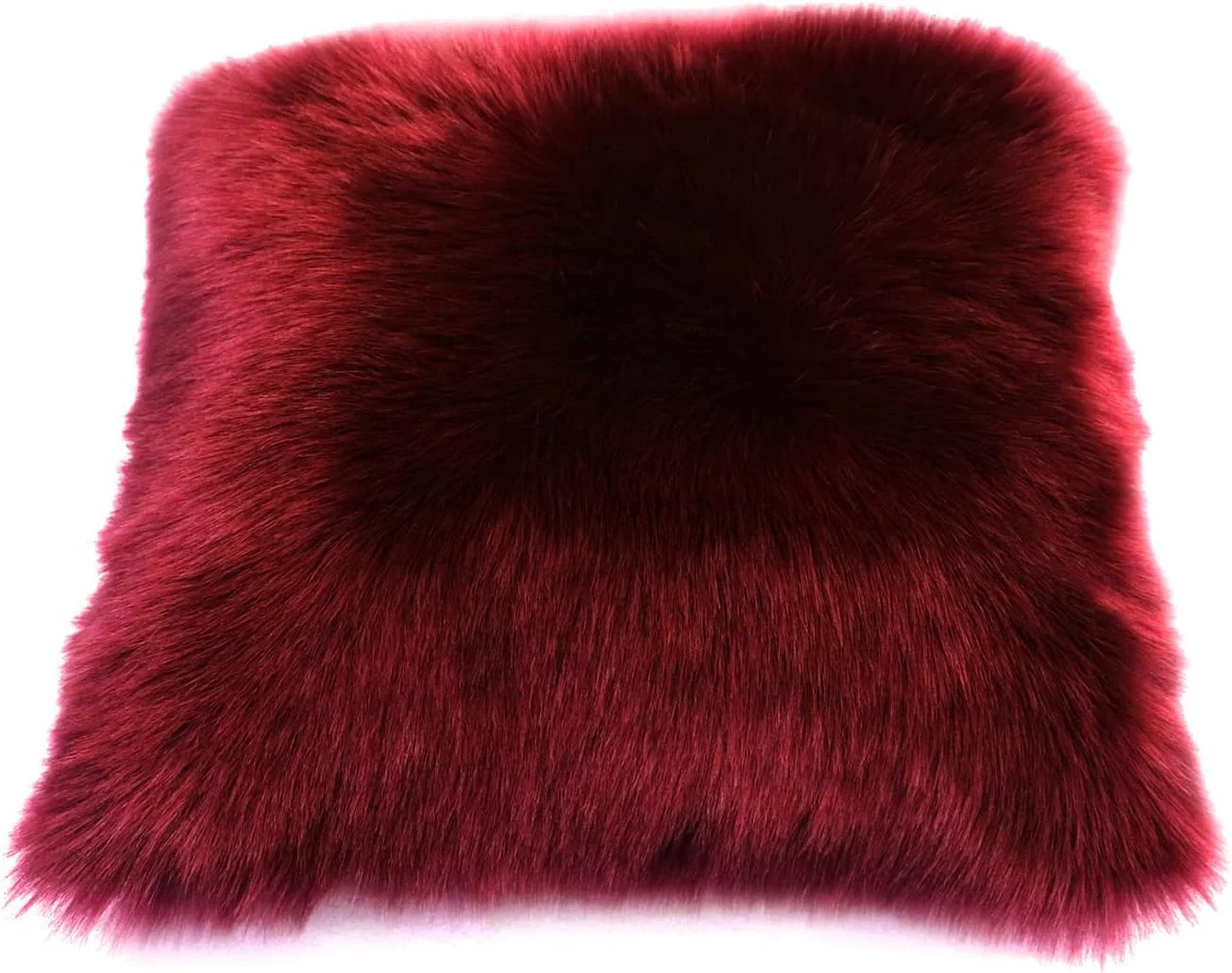 تکه پارچه مربعی شکل خز مصنوعی بلند و لوکس Fabric Empire، مناسب برای صنایع دستی، خیاطی، Cosplay، لباس، تزئینات، فروش به صورت تکه ای (شرابی، 50 در 50 سانتی متر)