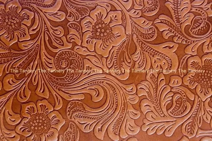 چرم طبیعی طرح دار Tannery با طرح گل برجسته مناسب برای صنایع دستی | چرم های دکوری خانگی، ابزار چرمی، خیاطی، کارگاه سرگرمی، چرم طرح دار 12x24