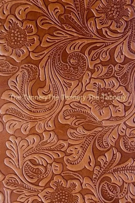 چرم طبیعی طرح دار Tannery با طرح گل برجسته مناسب برای صنایع دستی | چرم های دکوری خانگی، ابزار چرمی، خیاطی، کارگاه سرگرمی، چرم طرح دار 12x24