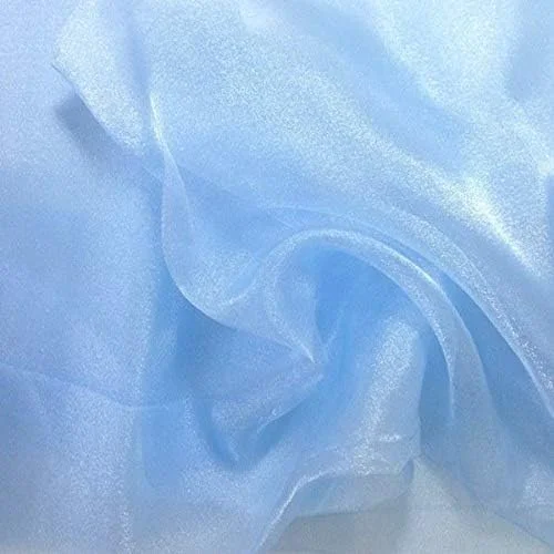پارچه ارگانزا آبی نوزادی VDS، 9 متر یکسره، عرض 114 سانتی متر، مناسب برای تزئینات جشن عروسی، پارچه ای براق، شفاف و درخشان، مناسب لباس عروس، کاردستی، خیاطی، پس زمینه و طاق