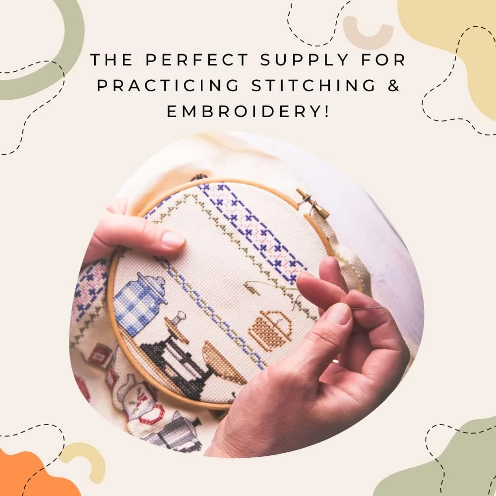 پارچه متقال گلدوزی Asian Hobby Crafts - مناسب گلدوزی - کوک ضربدری - سفید - 1 متر