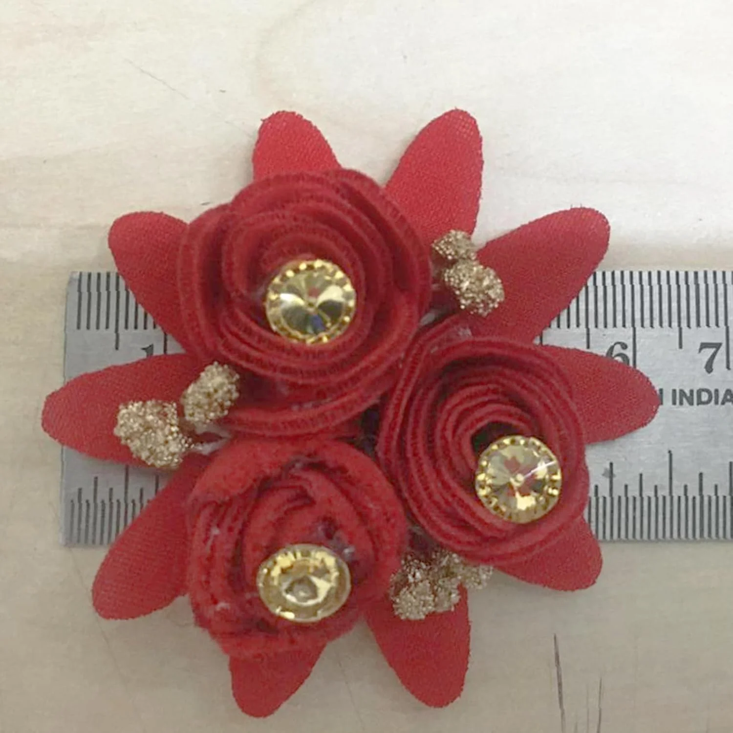 مجموعه 10 عددی گل پارچه ای Asian Hobby Crafts (خردلی)