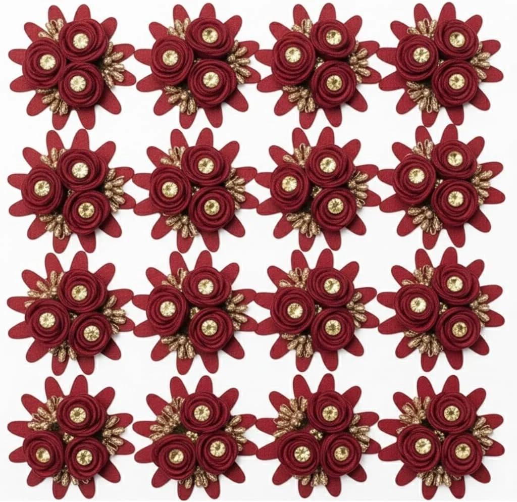 مجموعه گل پارچه ای Asian Hobby Crafts، 10 عددی (قرمز)
