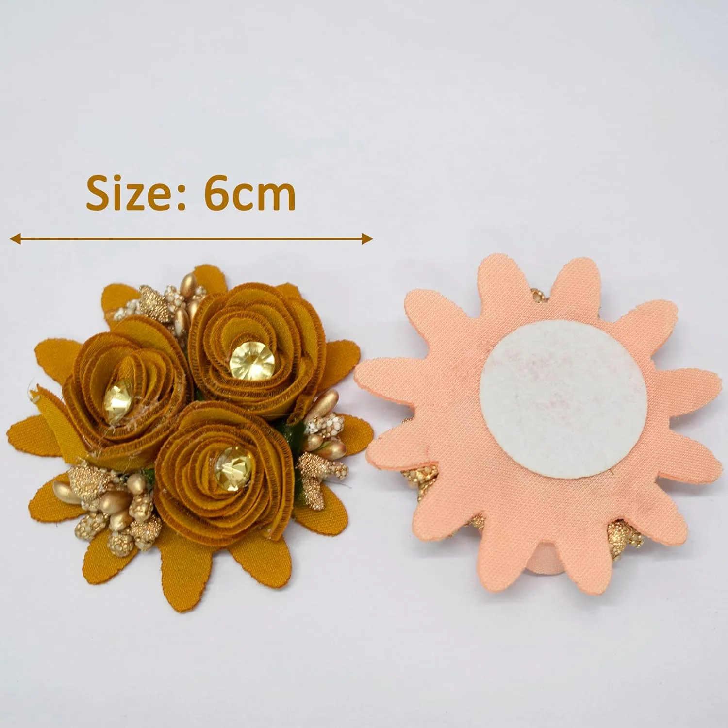 مجموعه 10 عددی گل پارچه ای Asian Hobby Crafts (خردلی)