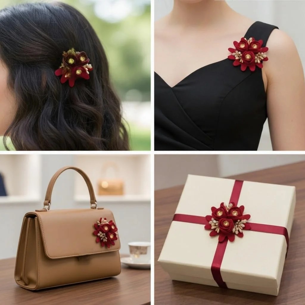 مجموعه گل پارچه ای Asian Hobby Crafts، 10 عددی (قرمز) مجموعه گل پارچه ای Asian Hobby Crafts، 10 عددی (قرمز)