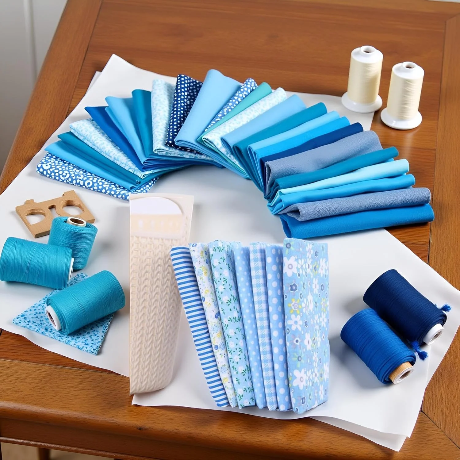بسته 7 عددی پارچه نخی آبی رنگ Galepromot، مناسب برای تکه دوزی، خیاطی DIY، اسکرپ بوک، لحاف دوزی، پارچه طرح گلدار و خال خالی، مناسب برای کاردستی و پارچه سرگرمی، ابعاد 25cm x 25cm بسته 7 عددی پارچه نخی آبی رنگ Galepromot، مناسب برای تکه دوزی، خیاطی DIY، اسکرپ بوک، لحاف دوزی، پارچه طرح گلدار و خال خالی، مناسب برای کاردستی و پارچه سرگرمی، ابعاد 25cm x 25cm