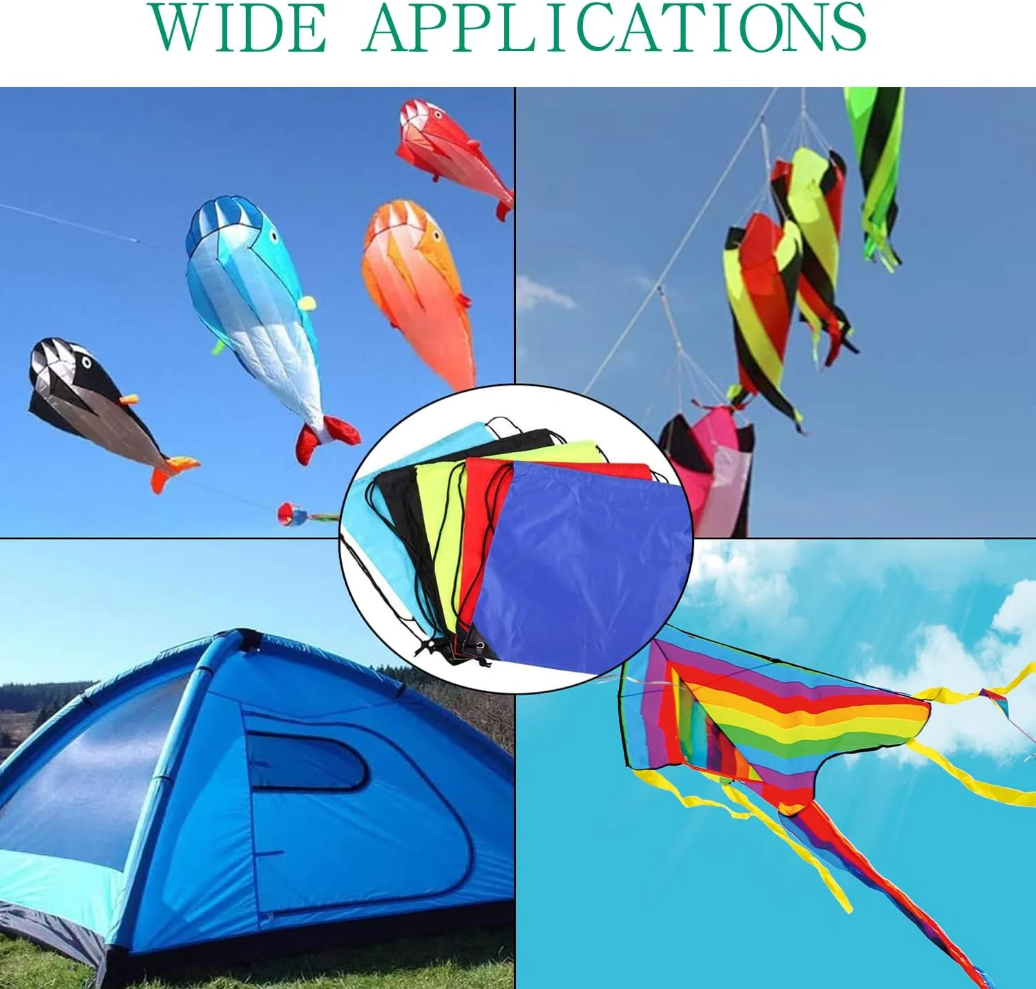 پارچه نایلونی ریپ استاپ C COMCROSFLY برای ساخت بادبادک، بسته 8 عددی پارچه نایلونی ریپ استاپ C COMCROSFLY برای ساخت بادبادک، بسته 8 عددی