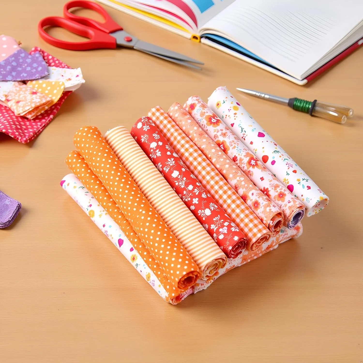 Sluswallow 7Pcs Orange Cotton Craft Fabric Bundle Squares Patchwork DIY Sewing Scrapbooking Quilting Floral Dot Pattern Craft and Hobby Fabric 10" x 10" (25cm x 25cm) Arts, Crafts and Sewing Sluswallow 7Pcs Orange Cotton Craft Fabric Bundle Squares Patchwork DIY Sewing Scrapbooking Quilting Floral Dot Pattern Craft and Hobby Fabric 10" x 10" (25cm x 25cm) Arts, Crafts and Sewing