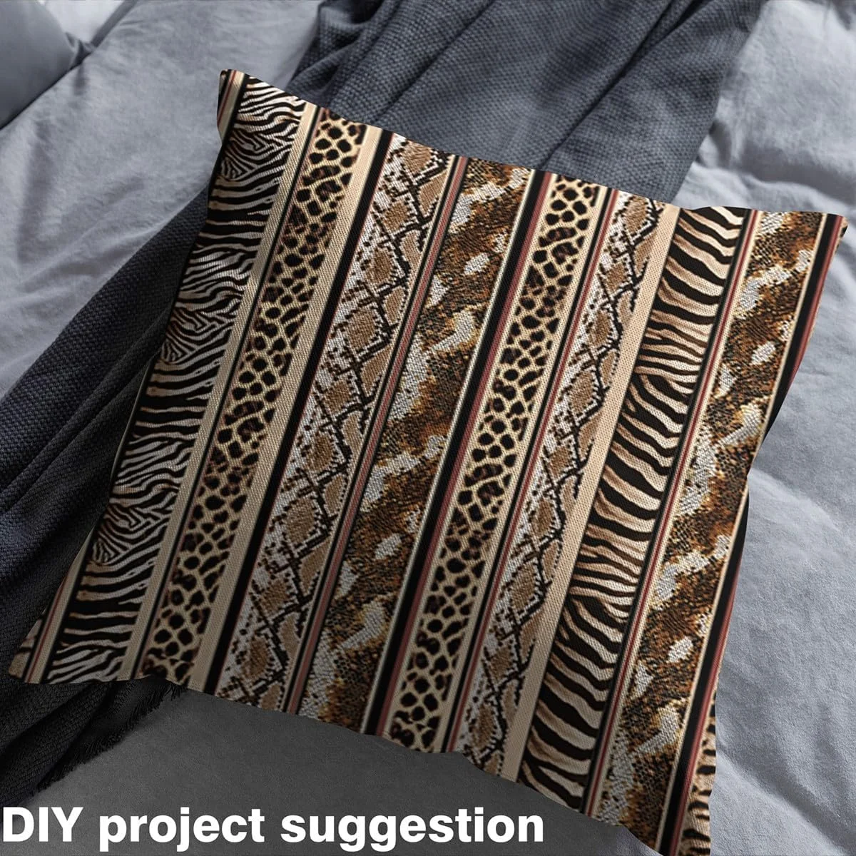 پارچه طرح پوست حیوانات Castle Fairy، راه راه گورخر، مار، ببر، مناسب برای صنایع دستی، سرگرمی، هندسی، تزئینی برای روکش مبلمان و تزئینات منزل، عرض 150 سانتیمتر